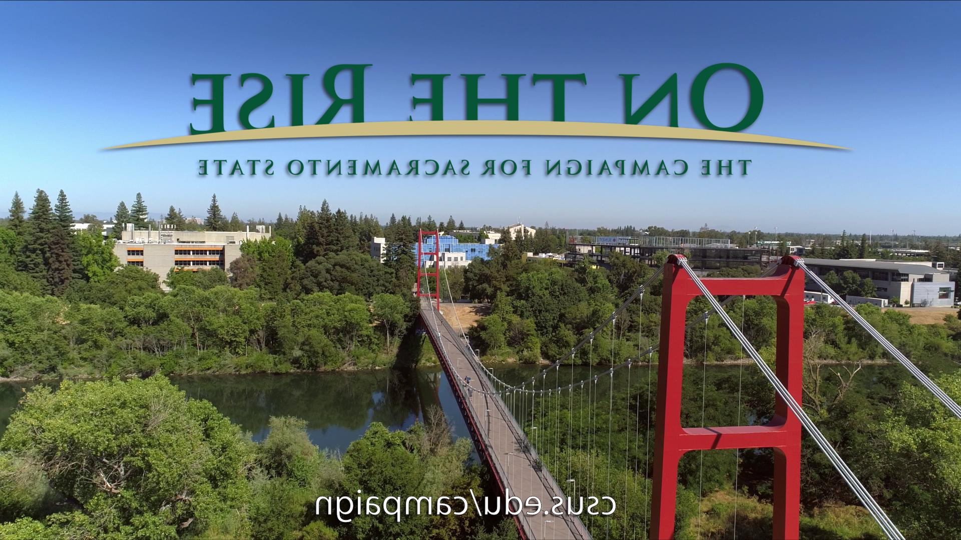 On the Rise logo over Guy West Bridge